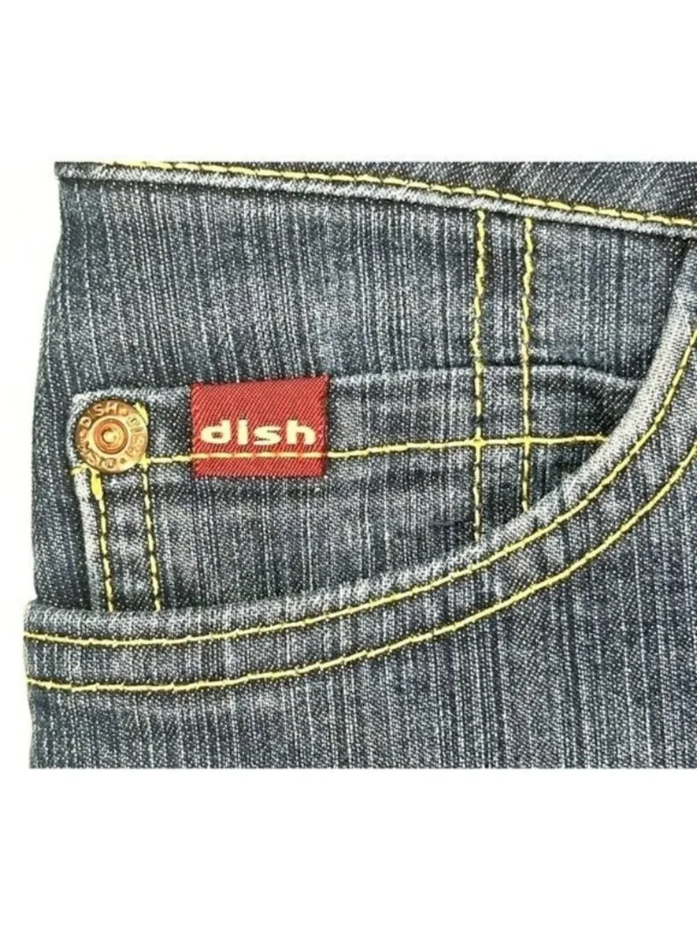 Vintage Dish Low Rise Flare Jeans Womens 31x34 Y2K Retro Stretch Canada Made